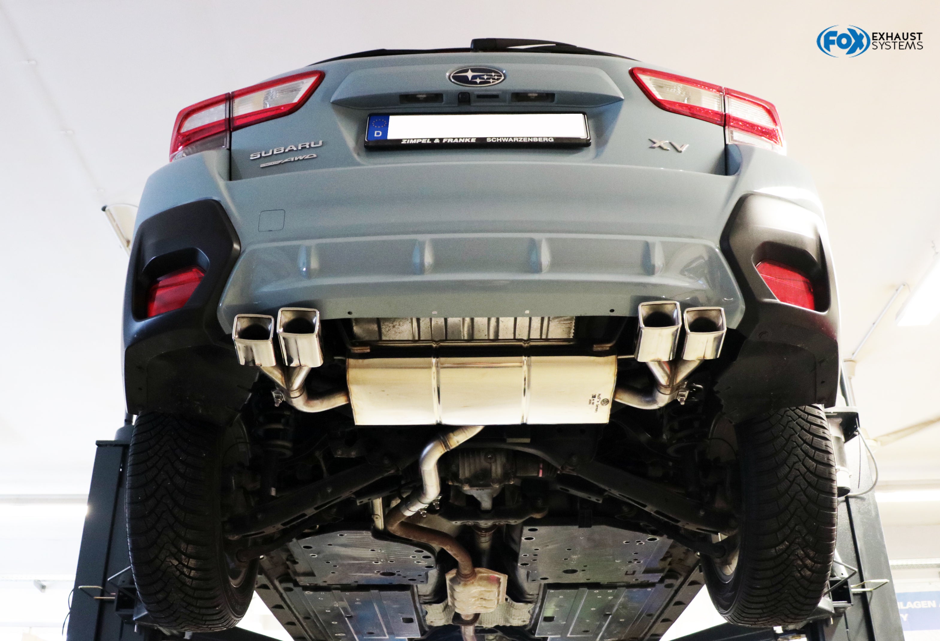 Fox passend fürSubaru XV - G5 Endschalldämpfer quer Ausgang rechts/links - 4x Sonderendrohr