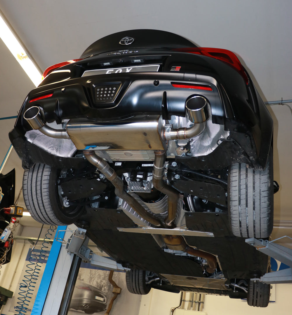 Fox passend fürToyota Supra JTSC Endschalldämpfer quer Ausgang rechts/links mit Abgasklappe - 1x114 Typ 12 rechts/links