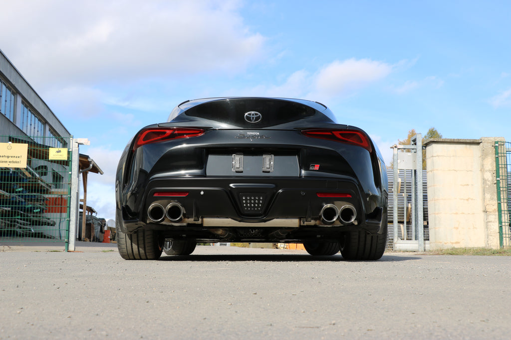 Fox passend für Toyota Supra JTSC Endschalldämpfer quer Ausgang rechts/links mit Abgasklappe - 2x100 Typ 25 rechts/links