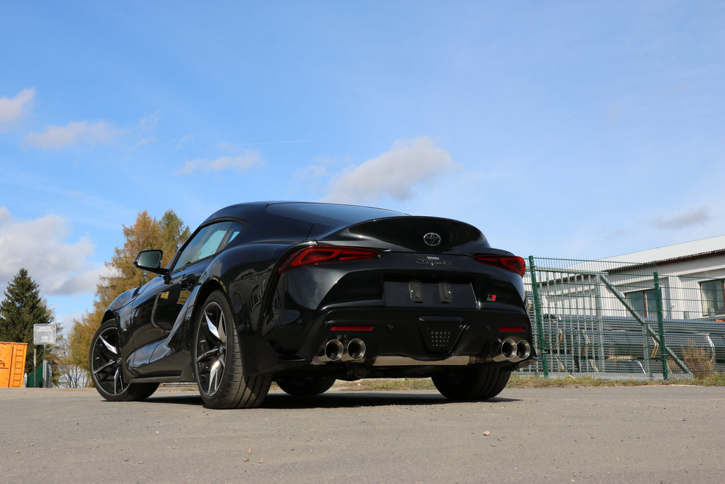 Fox passend fürToyota Supra JTSC Endschalldämpfer quer Ausgang rechts/links mit Abgasklappe - 2x100 Typ 25 rechts/links
