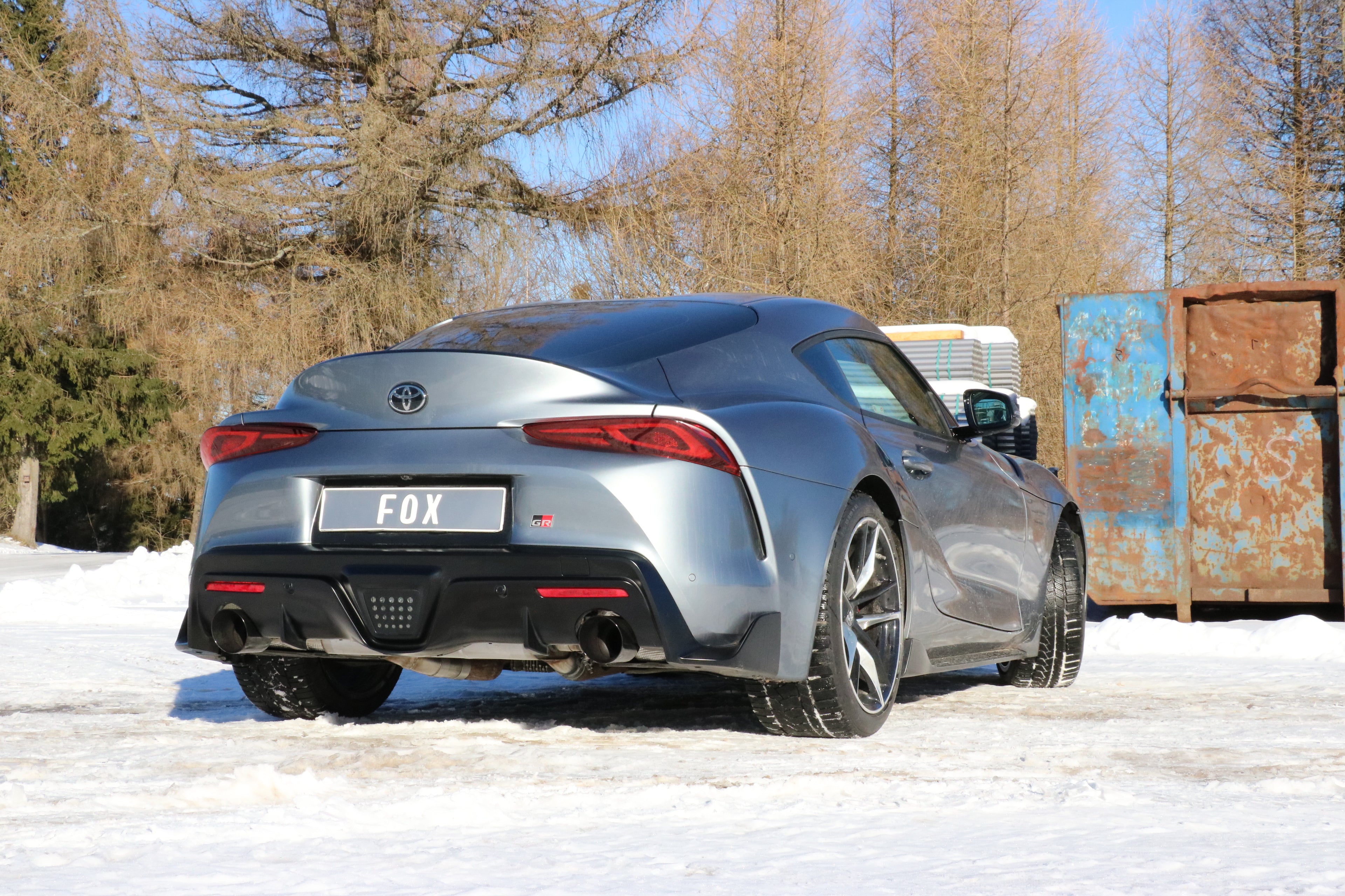 Fox passend fürToyota Supra JTSC Endschalldämpfer quer Ausgang rechts/links mit Abgasklappe - 1x114 Typ 25 rechts/links schwarz