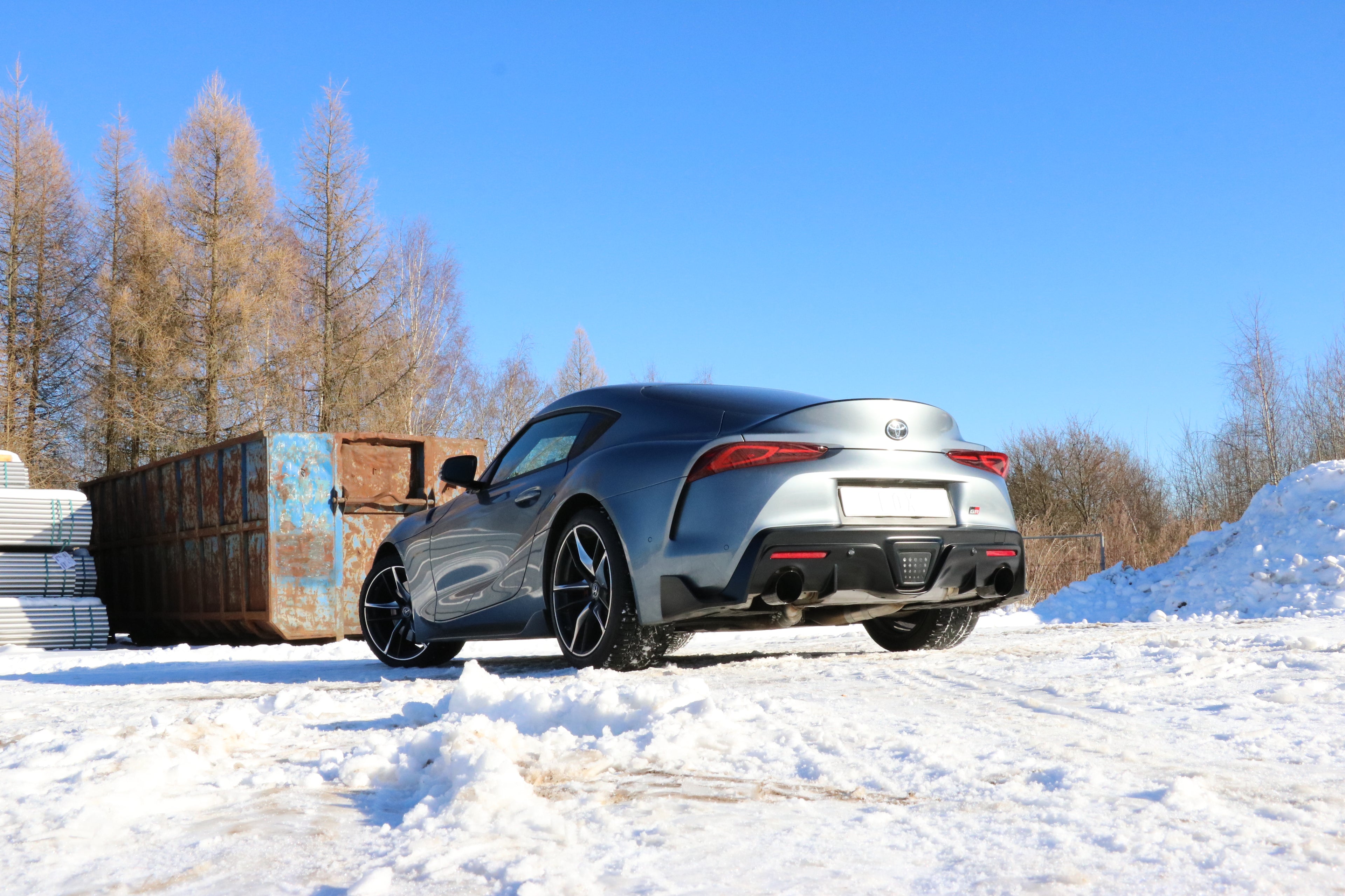 Fox passend für Toyota Supra JTSC Endschalldämpfer quer Ausgang rechts/links mit Abgasklappe - 1x114 Typ 25 rechts/links schwarz