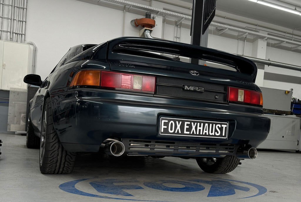 Fox passend für Toyota MR2 Typ W2 Endschalldämpfer quer Ausgang rechts/links - 1x90 Typ 25 rechts/links