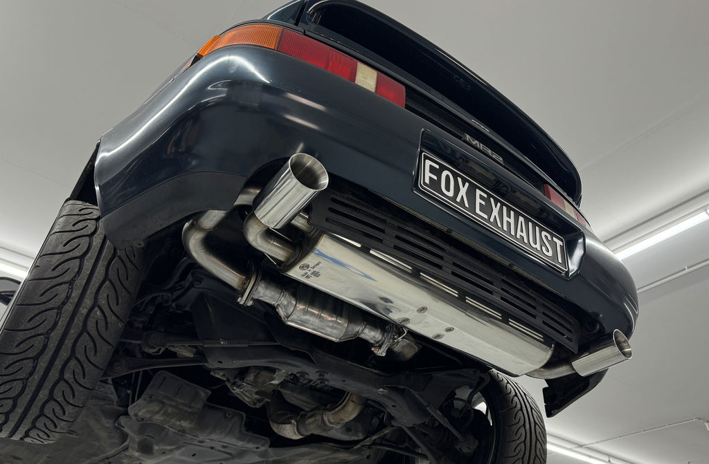 Fox passend fürToyota MR2 Typ W2 Endschalldämpfer quer Ausgang rechts/links - 1x90 Typ 25 rechts/links