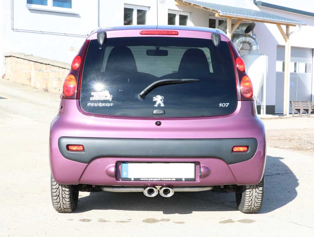 Fox passend für CitroenC1/ Peugeot 107/ Toyota Aygo Endschalldämpfer Ausgang mittig - 2x106x71 Typ 33