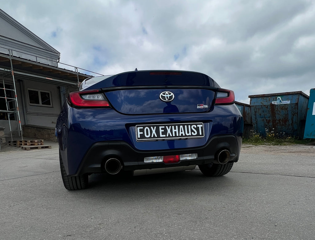 Fox passend für Toyota GR86 Endschalldämpfer - 1x114 Typ 25 rechts/links mit colouriertem Rand