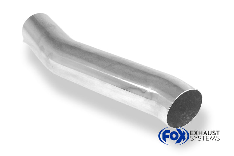 Fox Anschweißendrohr Typ 23 Ø 70 mm / Länge: 350 mm  - rund / uneingerollt / S-Rohr / ohne Absorber