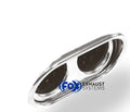 Fox Anschweißendrohr Typ 58 135x80 mm / Länge: 300 mm  - oval / eingerollt / abgeschrägt / mit Doppelrohr-Absorber