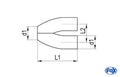 Fox Y-Adapter für Endrohre 50mm - Lochabstand: 85mm  d1 50mm - L1: 170 - L2: 85mm