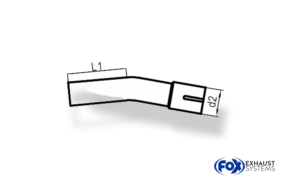 Fox Uni-Rohrbogen 15° geweitet - d1Ø 70mm Schenkellänge L1: ca. 110mm - Radius: 105mm