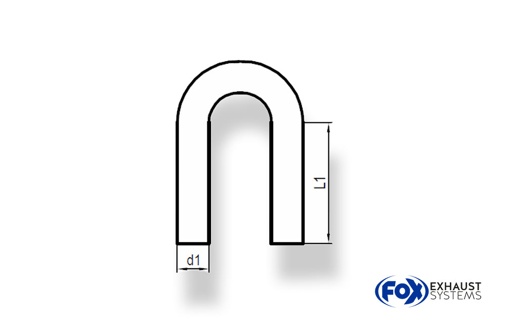 FoxUni-Rohrbogen 180° ungeweitet - d1Ø 80mm Schenkellänge L1: ca. 270mm - Radius: 120mm