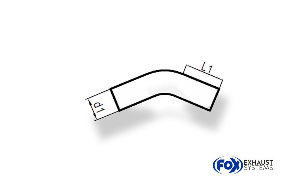 Fox Uni-Rohrbogen 45° ungeweitet - d1Ø 70mm Schenkellänge L1: ca. 110mm - Radius: 105mm