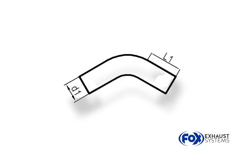 Fox Uni-Rohrbogen 60° ungeweitet - d1Ø 50mm Schenkellänge L1: ca. 110mm - Radius: 66mm