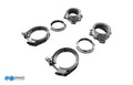 Fox passend für Hosenrohr V-Band Set 76mm mit Schellen für K04 und K06 Lader Bestehend aus 2x V- Band Flansch aus Edelstahl; 2x V-Band Schelle; 2x V-Band Anschweißflansch und 2x Lambda-Verschlussstopfen