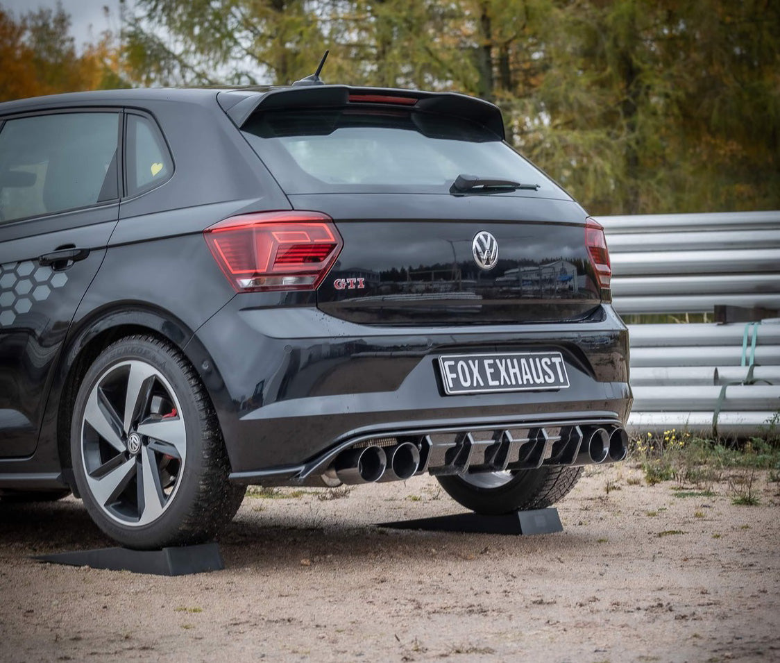Fox passend fürVW Polo AW1 GTI Endschalldämpfer Ausgang rechts/links - 2x100 Typ 25 rechts/links schwarz emailliert