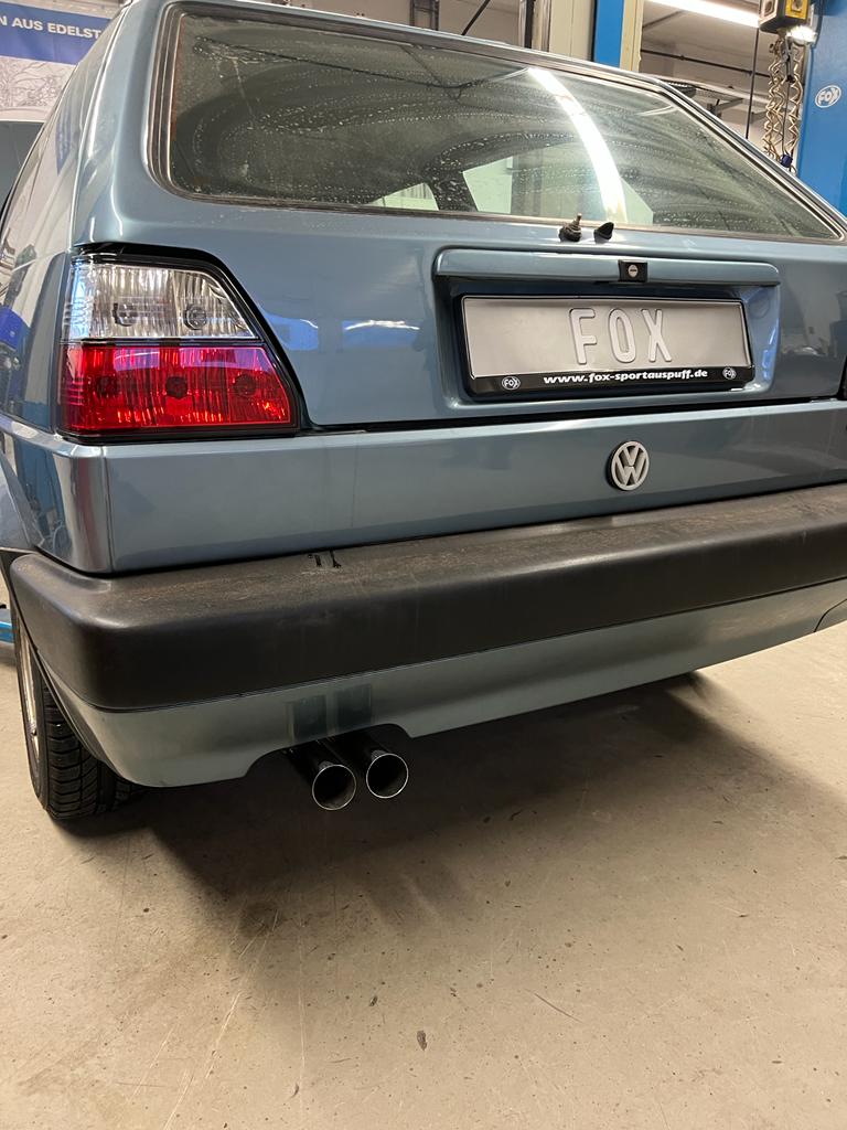 Fox passend fürVW Golf II Typ 19E Endschalldämpfer - 2x55 Typ 10