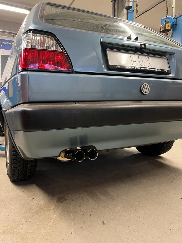 Fox passend für VW Golf II Typ 19E Endschalldämpfer - 2x55 Typ 10