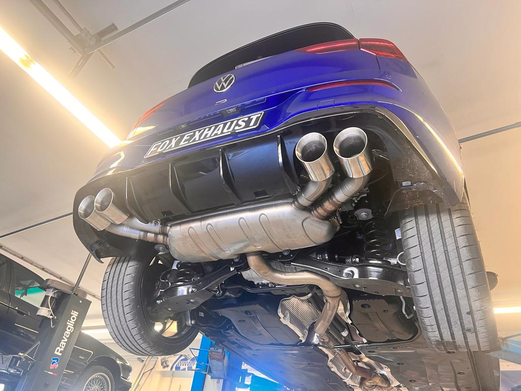 Fox passend für VW Golf 8 R Endrohre rechts/links - 2x100 Typ 25 rechts/links - passend auf den originalen Endschalldämpfer