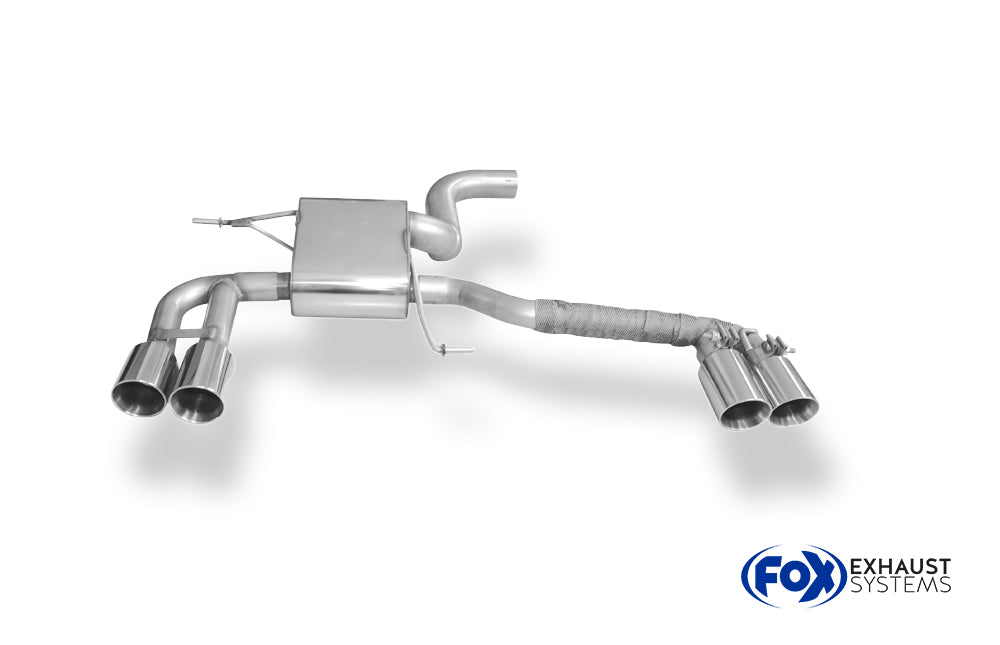 Fox passend fürSkoda Kodiaq 4x4 Endschalldämpfer quer - 2x80 Typ 25 rechts/links - Endrohre unter der Stoßstange